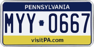 PA license plate MYY0667