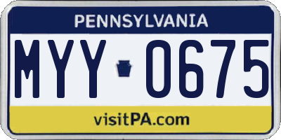 PA license plate MYY0675