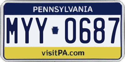 PA license plate MYY0687