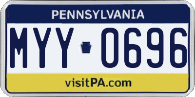 PA license plate MYY0696