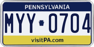 PA license plate MYY0704
