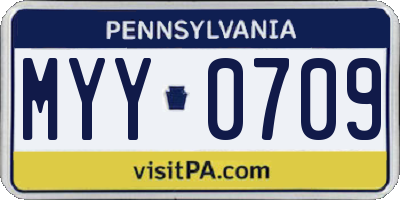 PA license plate MYY0709