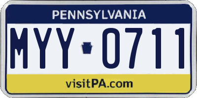 PA license plate MYY0711