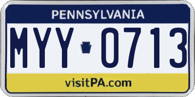 PA license plate MYY0713