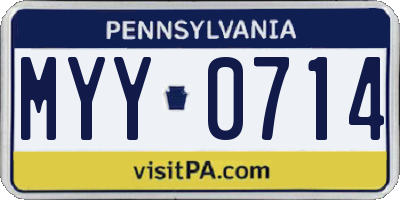 PA license plate MYY0714