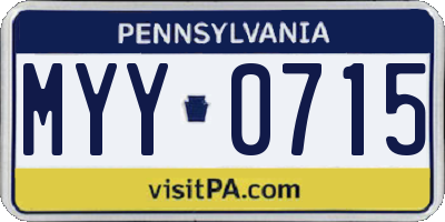 PA license plate MYY0715
