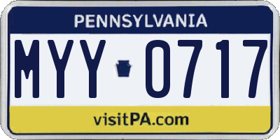 PA license plate MYY0717