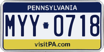 PA license plate MYY0718