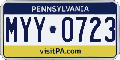 PA license plate MYY0723