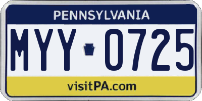 PA license plate MYY0725