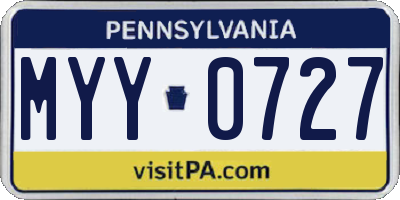 PA license plate MYY0727