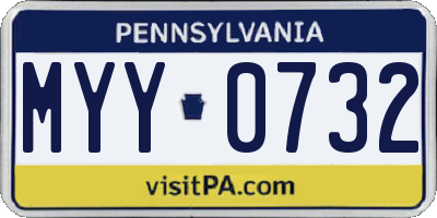 PA license plate MYY0732