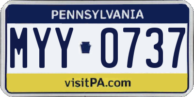PA license plate MYY0737