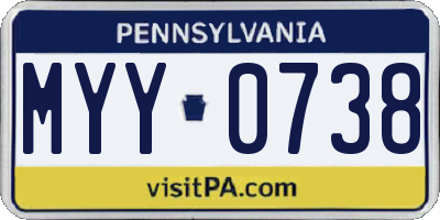 PA license plate MYY0738