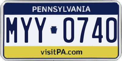 PA license plate MYY0740