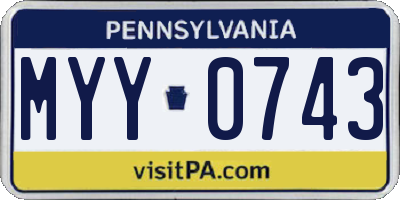 PA license plate MYY0743