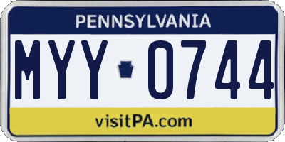PA license plate MYY0744