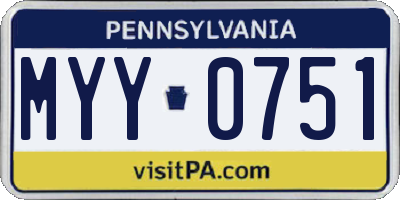PA license plate MYY0751
