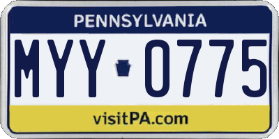 PA license plate MYY0775