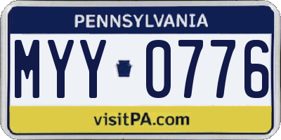 PA license plate MYY0776