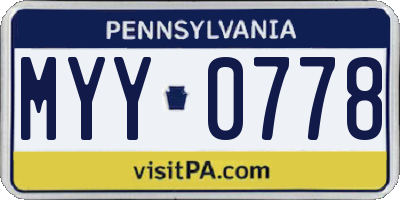 PA license plate MYY0778