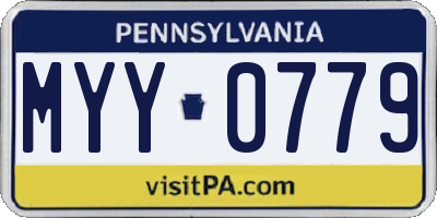 PA license plate MYY0779
