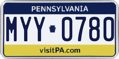 PA license plate MYY0780