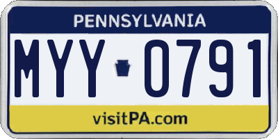 PA license plate MYY0791