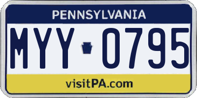 PA license plate MYY0795