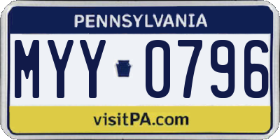 PA license plate MYY0796