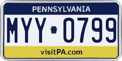 PA license plate MYY0799