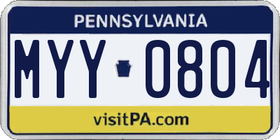 PA license plate MYY0804