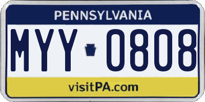 PA license plate MYY0808