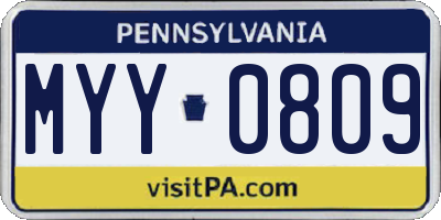 PA license plate MYY0809