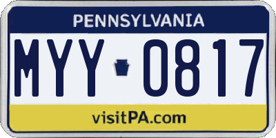 PA license plate MYY0817