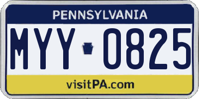 PA license plate MYY0825