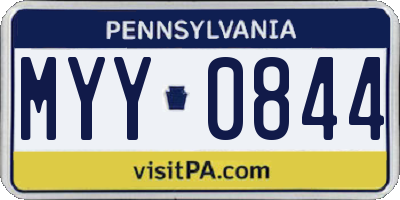 PA license plate MYY0844