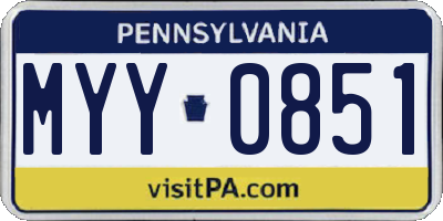 PA license plate MYY0851