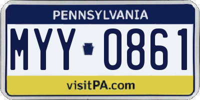 PA license plate MYY0861