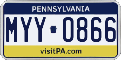 PA license plate MYY0866