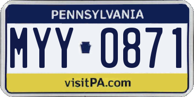 PA license plate MYY0871
