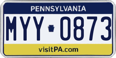 PA license plate MYY0873