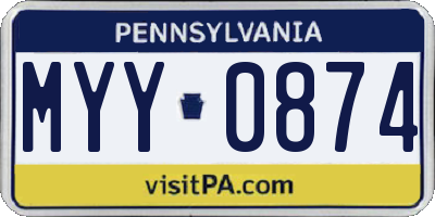 PA license plate MYY0874