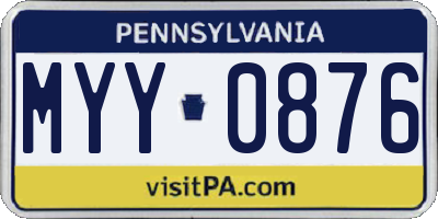 PA license plate MYY0876