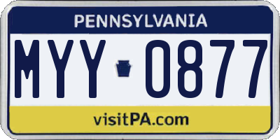 PA license plate MYY0877