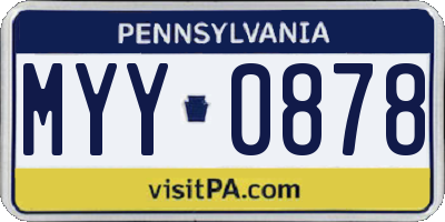 PA license plate MYY0878