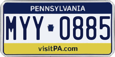 PA license plate MYY0885