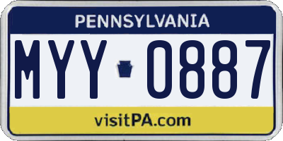 PA license plate MYY0887