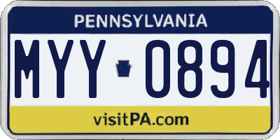 PA license plate MYY0894