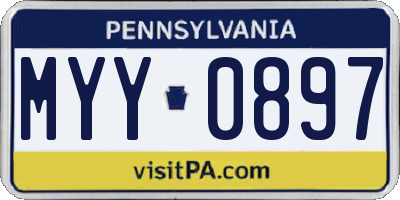 PA license plate MYY0897